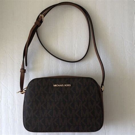 Michael Kors Houston Crossbody Bag Double Zip Brown 